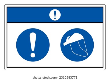 Notice Face Shield Required  Symbol Sign ,Vector Illustration, Isolate On White Background Label. EPS10
