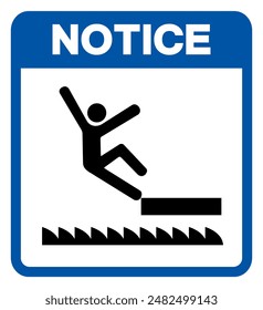 Notice Falling Of Saw Moving Hazard Symbol Sign, Vector Illustration, Isolate On White Background Label .EPS10