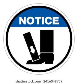 Notice Foot Crush Force From Above Symbol Sign, Vector Illustration, Isolate On White Background Label .EPS10
