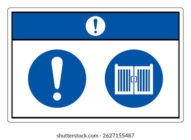 Notice Gate Closes Automatically Symbol Sign, Vector Illustration, Isolate On White Background Label. EPS10