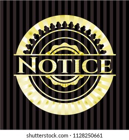 Notice gold emblem