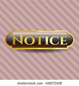 Notice gold emblem