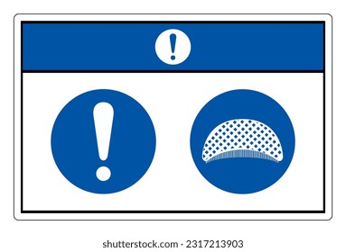 Notice Hair Net Symbol Sign, Vector Illustration, Isolate On White Background Label. EPS10 
