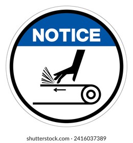 Notice Hand Abrasion Belt Drive Symbol Sign, Vector Illustration, Isolate On White Background Label .EPS10