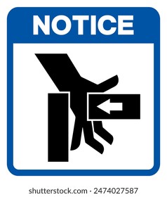 Aviso de fuerza de aplastamiento de mano desde el símbolo derecho, Ilustración vectorial, aislado sobre fondo blanco .EPS10