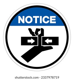 Notice Hand Crush Force From Two Sides Symbol Sign, Vector Illustration, Isolate On White Background Label .EPS10