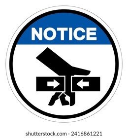 Notice Hand Crush Force From Two Sides Symbol Sign, Vector Illustration, Isolate On White Background Label .EPS10