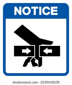 Notice Hand Crush Force From Two Sides Symbol Sign, Vector Illustration, Isolate On White Background Label.EPS10