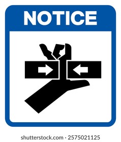 Notice Hand Crush Force From Two Sides Symbol Sign, Vector Illustration, Isolate On White Background Label.EPS10