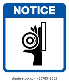 Notice Hand Crush Roller Pinch Point Symbol Sign, Vector Illustration, Isolate On White Background Label.EPS10