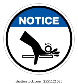 Notice Hand Entangle Rollers Symbol Sign, Vector Illustration, Isolate On White Background Label.EPS10
