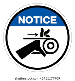 Notice Hand Entanglement Belt Drive Symbol Sign, Vector Illustration, Isolate On White Background Label .EPS10