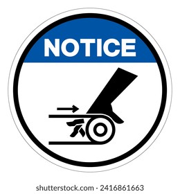 Notice Hand Entanglement Belt Drive Symbol Sign, Vector Illustration, Isolate On White Background Label .EPS10