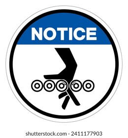Notice Hand Entanglement Rollers Symbol Sign, Vector Illustration, Isolate On White Background Label .EPS10