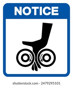 Notice Hand Entanglement Rollers Symbol Sign, Vector Illustration, Isolate On White Background Label .EPS10