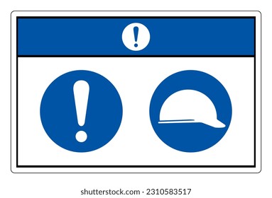 Notice Head Protection Symbol Sign, Vector Illustration, Isolate On White Background Label. EPS10 