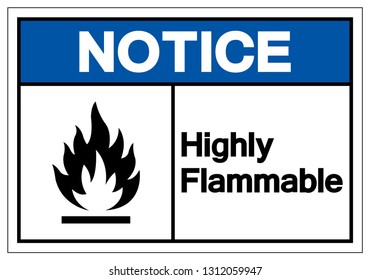 Notice Highly Flammable Symbol Sign, Vector Illustration, Isolate On White Background Label .EPS10
