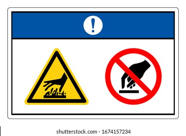 Notice Hot Surface Do Not Touch Symbol Sign, Vector Illustration, Isolate On White Background Label. EPS10
