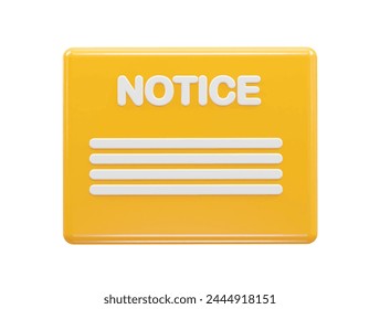 Icono de aviso elemento de ilustración de procesamiento 3d