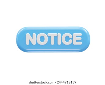 Notice icon 3d render illustration element