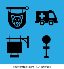 notice icon set about sign, ambulanse and no parking vector set