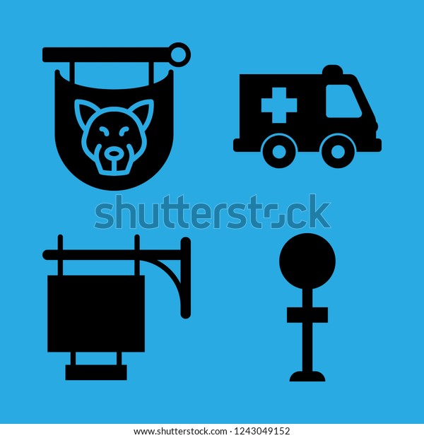 notice icon set about sign, ambulanse and no parking\
vector set