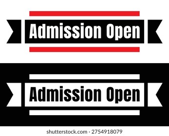Notice indicating that admissions are currently open for applications