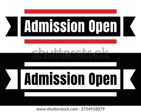 Notice indicating that admissions are currently open for applications
