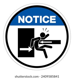 Notice Keep Clear Of Swinging Upper To Prevent Serious Bodily Injury Symbol Sign, Vector Illustration, Isolate On White Background Label .EPS10