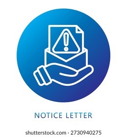 Icono De Gradiente De Letra De Aviso, Mini Ilustración Relacionada Con La Fiscalidad, Informes Financieros. Uso Para El Concepto Moderno, Ui, Web Ux Y Desarrollo De App.