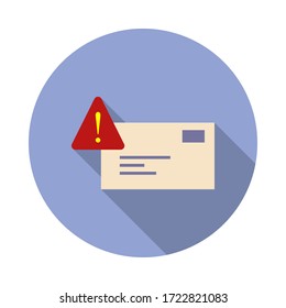 notice letter long shadow icon. Simple color vector of virus and antivirus icons for ui and ux, website or mobile application
