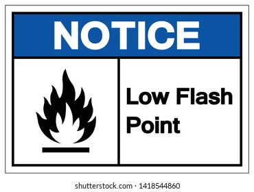Notice Low Flash Point Symbol Sign, Vector Illustration, Isolate On White Background Label. EPS10