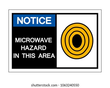 Notice Microwave Hazard In This Area Symbol Sign,Vector Illustration, Isolated On White Background Label. EPS10