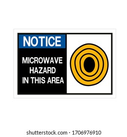 Observe El Riesgo De Microondas En Este Signo De Símbolo De Área,Ilustración Vectorial, Aislado En Etiqueta De Fondo Blanco.