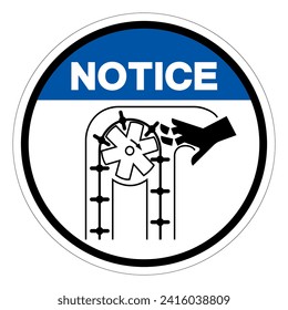 Notice Moving Parts Can Crush and Cut Symbol Sign, Vector Illustration, Isolate On White Background Label .EPS10