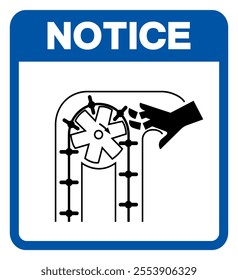 Notice Moving Parts Can Crush and Cut Symbol Sign, Vector Illustration, Isolate On White Background Label.EPS10