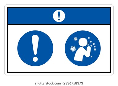 Notice New Cough Symptoms Covid-19 Symbol Sign, Vector Illustration, Isolate On White Background Label .EPS10