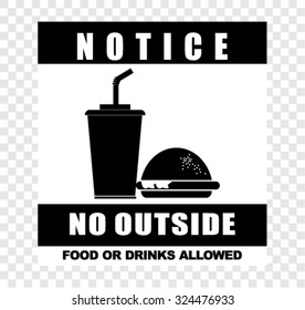 notice, no outside, vector