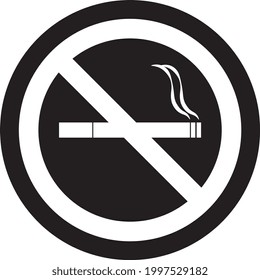 The notice of no smoking sign, black background