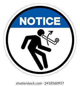 Notice Object Bumps Of Face Hazard Symbol Sign, Vector Illustration, Isolate On White Background Label .EPS10