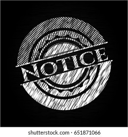 Notice on chalkboard