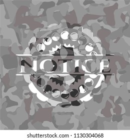 Notice on grey camo texture