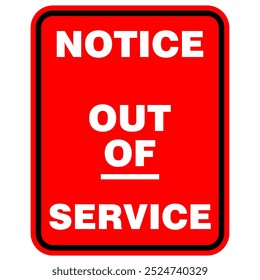 Aviso, fora de serviço, vetor de sinal