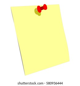 Notice Paper with Pin Isolated on white Background