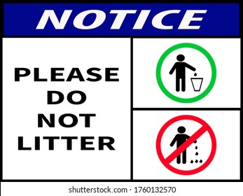 Notice ,please Do Not Litter Icon Logo Sticker Sign