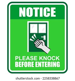 Notice, Please Knock before entering, sticker vector