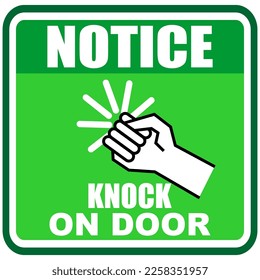 Notice, Please Knock before entering, sticker vector