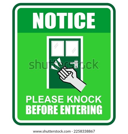 Notice, Please Knock before entering, sticker vector