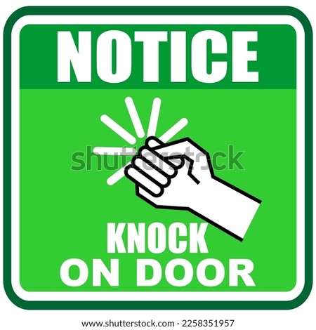 Notice, Please Knock before entering, sticker vector