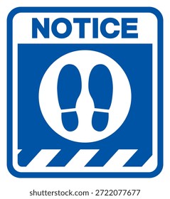 Hinweis Bitte warten Sie stehen hier Symbol-Zeichen, Vektorgrafik, isolieren Sie auf weißem Hintergrund Label.EPS10